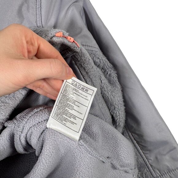 DKNY Mauve Purple Full Zip Hooded Fleece Jacket Outdoor Lightweight Girls Medium - Picture 7 of 8